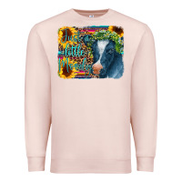 Pale Pink Cow Serape Just a Little Moody Premium Sweatshirt - CowCowDesign