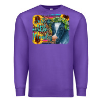 Purple Cow Serape Just a Little Moody Premium Sweatshirt - CowCowDesign