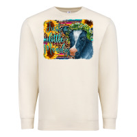 Sandshell Cow Serape Just a Little Moody Premium Sweatshirt - CowCowDesign