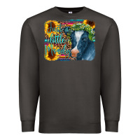 Smoke Cow Serape Just a Little Moody Premium Sweatshirt - CowCowDesign