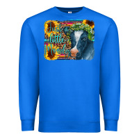 True Royal Cow Serape Just a Little Moody Premium Sweatshirt - CowCowDesign