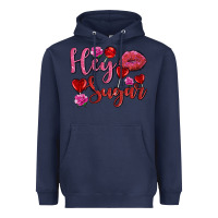 Navy hey sugar with lips and candies olivia Heavyweight Hoodie - OliviaCreatesArt