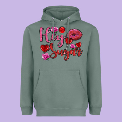 Hey Sugar With Lips And Candies Olivia Heavyweight Hoodie Designed By Oliviacreatesart