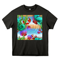 Asphalt seahorse and beach Heavy Core Tee - BundleAndBundleShop
