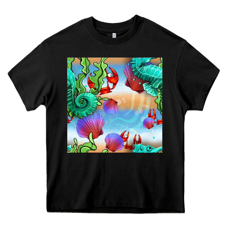 Seahorse And Beach Heavy Core Tee by BundleAndBundleShop | Teevron
