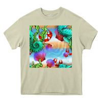 Mossy seahorse and beach Heavy Core Tee - BundleAndBundleShop