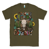 Army Green summer down cowboy Classic Tee - CowhideDigitalArt
