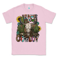 Bubblegum Pink summer down cowboy Classic Tee - CowhideDigitalArt