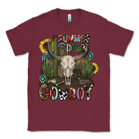 Burgundy summer down cowboy Classic Tee - CowhideDigitalArt