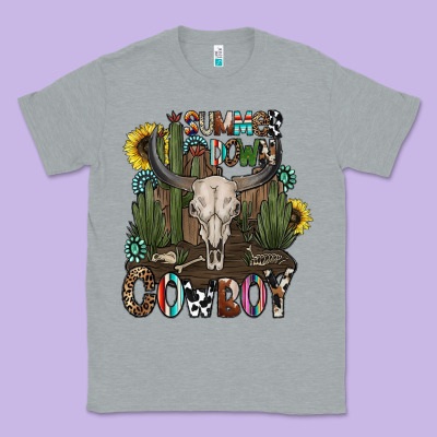 Summer Down Cowboy Classic Tee Designed By Cowhidedigitalart