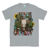 Heather Grey summer down cowboy Classic Tee - CowhideDigitalArt