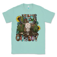Seafoam summer down cowboy Classic Tee - CowhideDigitalArt