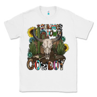 White summer down cowboy Classic Tee - CowhideDigitalArt