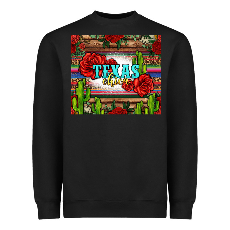 Texas Chica With Roses Heavyweight Sweatshirt by Jasminsmagicworld | Teevron