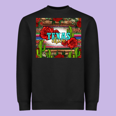 Texas Chica With Roses Heavyweight Sweatshirt Designed By Jasminsmagicworld