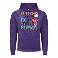 Cloud Purple coffee scrubs and rubber gloves Vintage Hoodie - NancyCooperArtShop