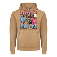 Vintage Camel coffee scrubs and rubber gloves Vintage Hoodie - NancyCooperArtShop