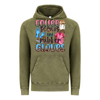 Vintage Olive coffee scrubs and rubber gloves Vintage Hoodie - NancyCooperArtShop