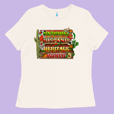 National Hispanic Heritage Month With Background Ladies Tee Designed By Bundleandbundleshop