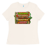 Bone national hispanic heritage month with background Ladies Tee - BundleAndBundleShop