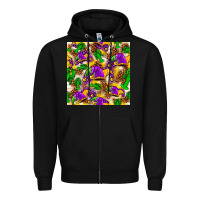Black Mardi Gras jester had and crawfish with leopard pa Zipper Hoodie - HowdyJamesFarm
