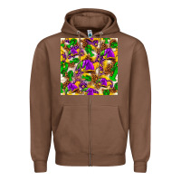 Chestnut Mardi Gras jester had and crawfish with leopard pa Zipper Hoodie - HowdyJamesFarm