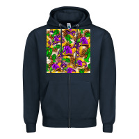 Navy Mardi Gras jester had and crawfish with leopard pa Zipper Hoodie - HowdyJamesFarm