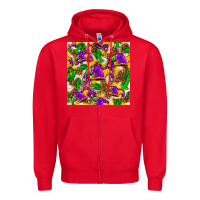 Red Mardi Gras jester had and crawfish with leopard pa Zipper Hoodie - HowdyJamesFarm