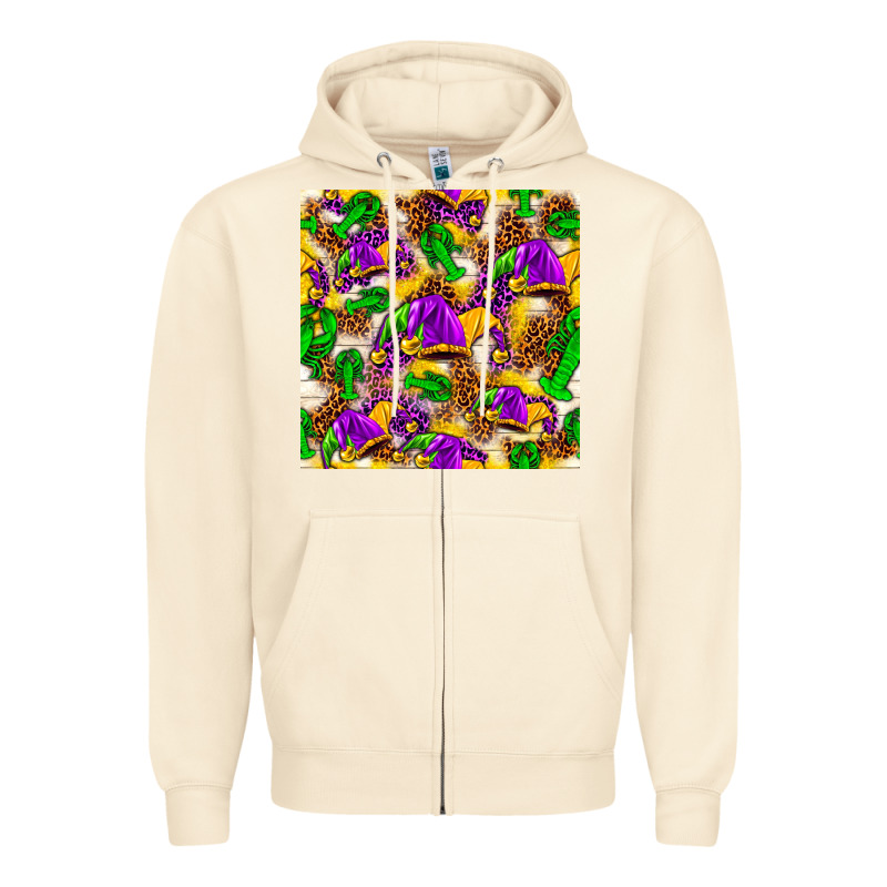 Mardi Gras Jester Had And Crawfish With Leopard Pa Zipper Hoodie by HowdyJamesFarm | Teevron