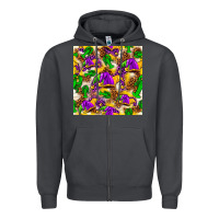 Smoke Mardi Gras jester had and crawfish with leopard pa Zipper Hoodie - HowdyJamesFarm