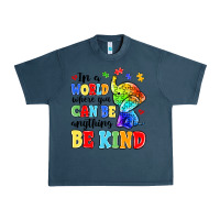 Midnight Navy in a world where you can be anything be kind Urban Heavy Tee - MaliasSmallBusiness