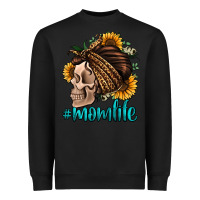 Black momlife skull with bandana Heavyweight Sweatshirt - Jasminsmagicworld