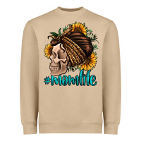 Mushroom momlife skull with bandana Heavyweight Sweatshirt - Jasminsmagicworld