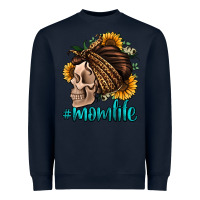 Navy momlife skull with bandana Heavyweight Sweatshirt - Jasminsmagicworld