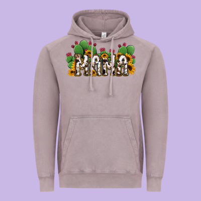 Cactus Cowhide Sunflower Mama And Mini Set Vintage Hoodie Designed By Jasminsmagicworld