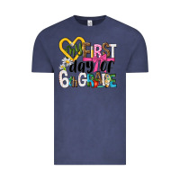 Vintage Denim my first day of 6th grade Vintage Tee - NancyCooperArtShop