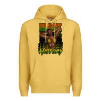 Antique Gold Black history afro woman Premium Hoodie - HowdyJamesFarm