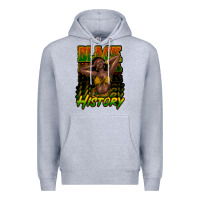 Heather Grey Black history afro woman Premium Hoodie - HowdyJamesFarm
