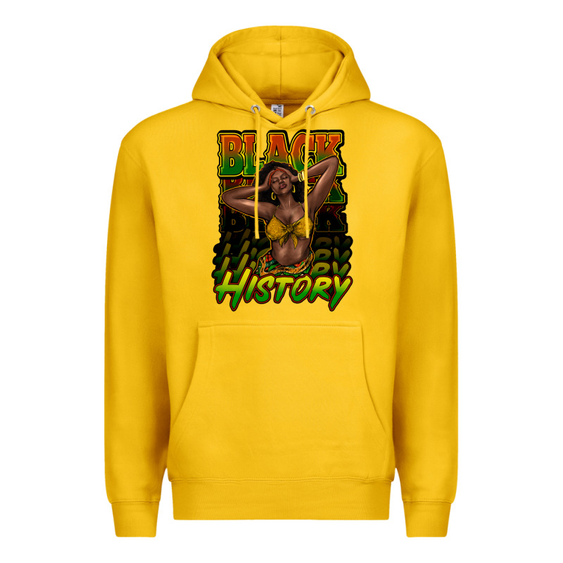Black History Afro Woman Premium Hoodie by HowdyJamesFarm | Teevron
