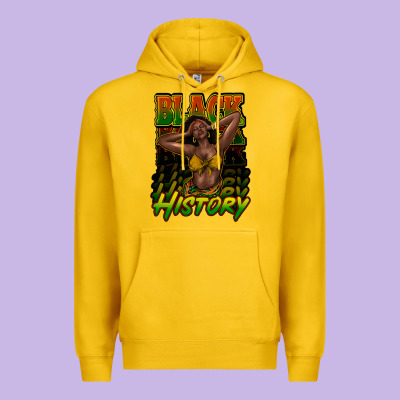 Black History Afro Woman Premium Hoodie Designed By Howdyjamesfarm
