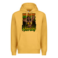 Mustard Black history afro woman Premium Hoodie - HowdyJamesFarm