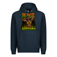 Navy Black history afro woman Premium Hoodie - HowdyJamesFarm