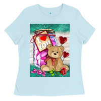 Baby Blue candy jar with bear  air Ladies Tee - AdoDesignShop