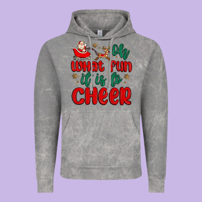 Oh What Fun It Is To Cheer Vintage Hoodie Designed By Maliassmallbusiness