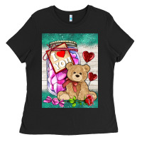 Black candy jar with bear  air Ladies Tee - AdoDesignShop