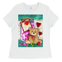 White candy jar with bear  air Ladies Tee - AdoDesignShop