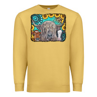 Antique Gold Cows Glitter Turquoise Leopard Sunflowers Premium Sweatshirt - CowCowDesign