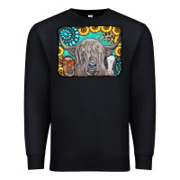 Black Cows Glitter Turquoise Leopard Sunflowers Premium Sweatshirt - CowCowDesign