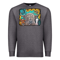 Charcoal Heather Cows Glitter Turquoise Leopard Sunflowers Premium Sweatshirt - CowCowDesign