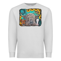 Dove Grey Cows Glitter Turquoise Leopard Sunflowers Premium Sweatshirt - CowCowDesign
